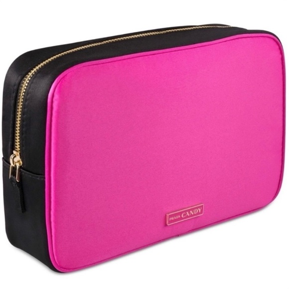 PRADA / Candy Pink & Black Cosmetic Bag - Picture 1 of 13